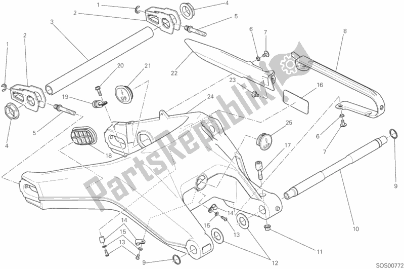 All parts for the Forcellone Posteriore of the Ducati Scrambler Classic Brasil 803 2016